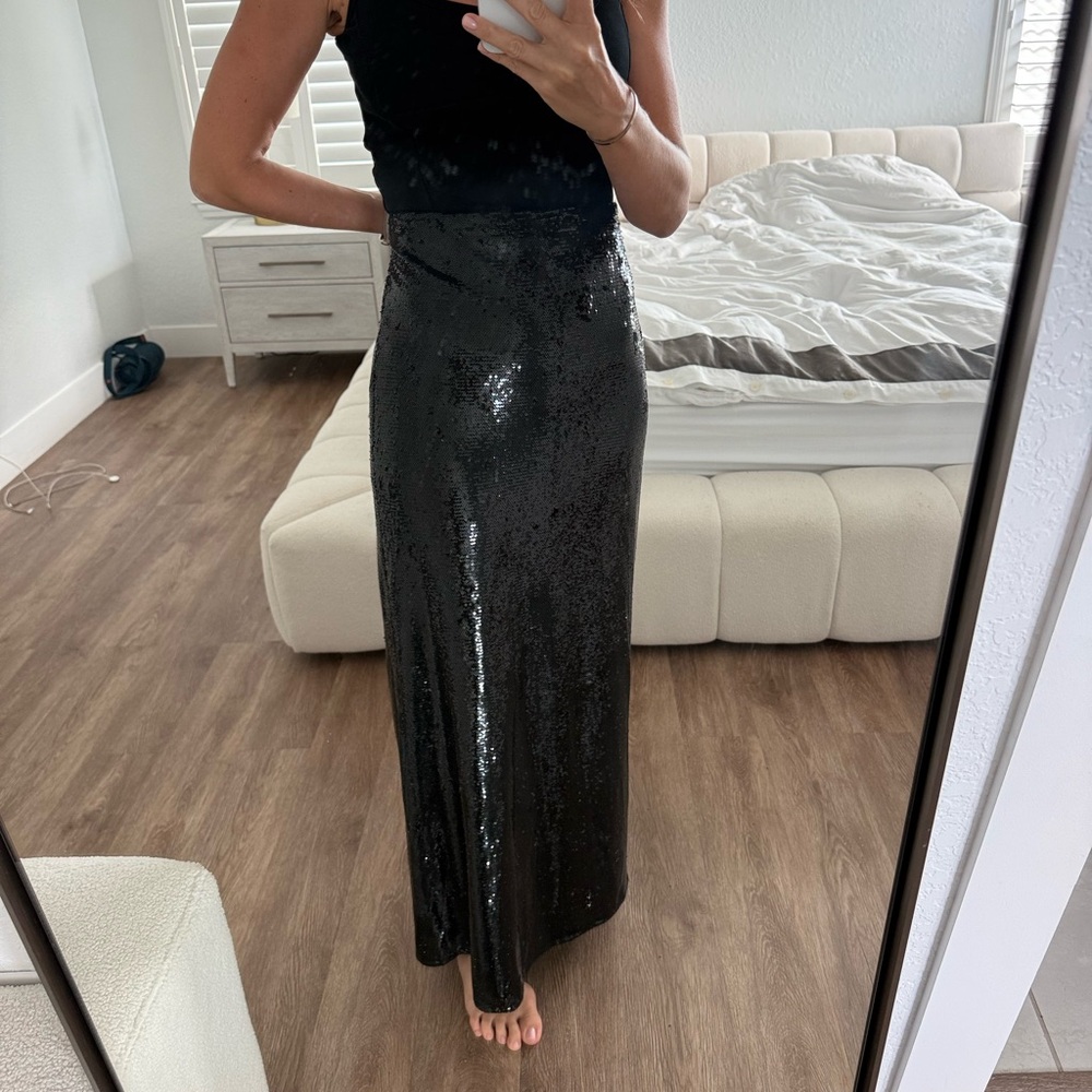 Lime Crime Shimmering Black Maxi Skirt
